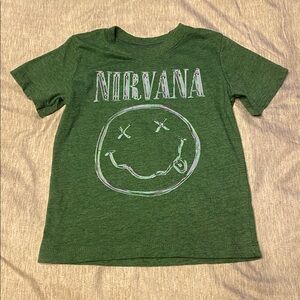 Nirvana T-Shirt Unisex Toddler Sz 3T Green Short Sleeve Tee
